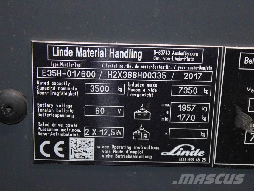 Linde E 35 H-01/600 388 Električni viljuškari