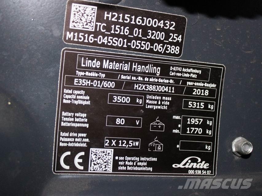 Linde E 35 H-01/600 388 Električni viljuškari
