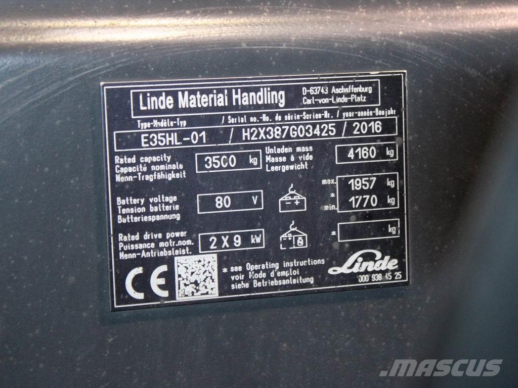 Linde E 35 HL-01 387 电动叉车