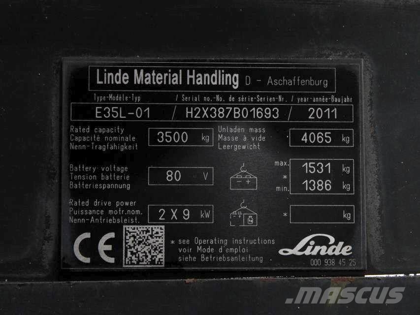 Linde E 35 L-01 387 电动叉车
