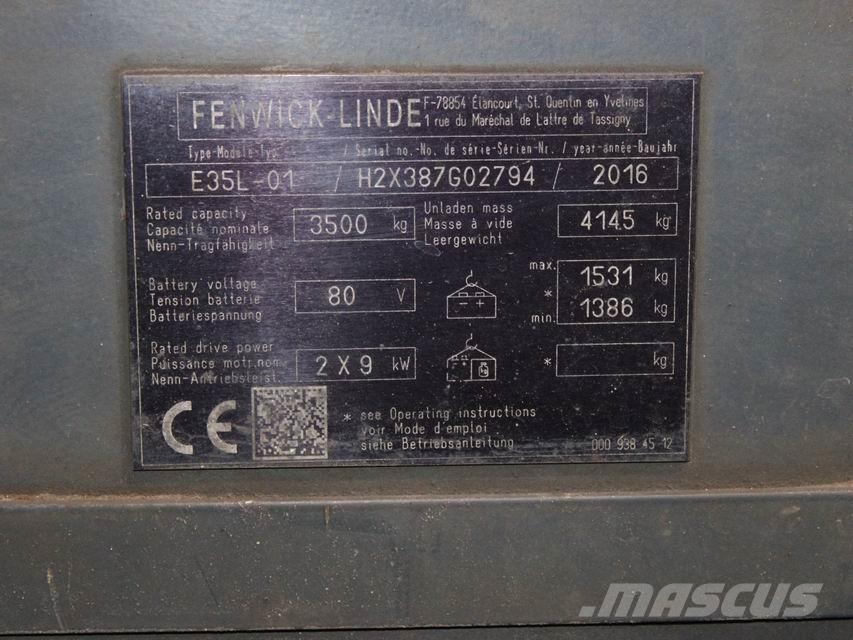 Linde E 35 L-01 387 电动叉车