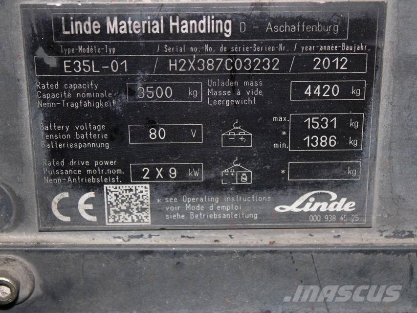 Linde E 35 L-01 387 电动叉车