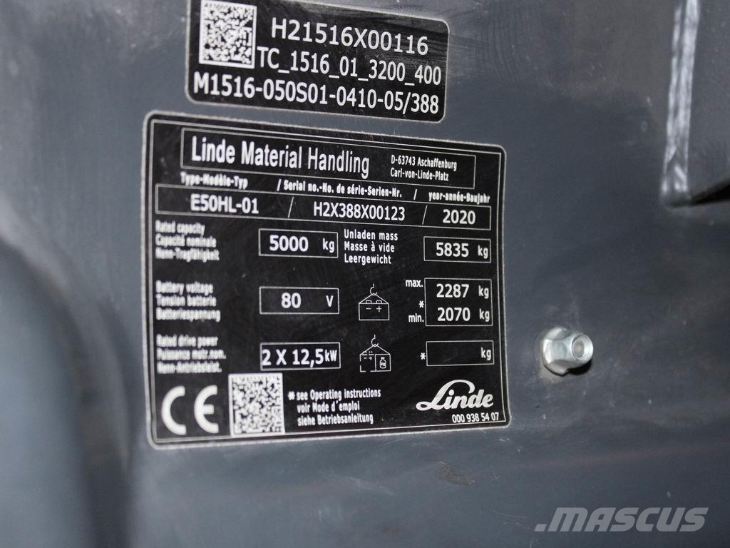 Linde E 50 HL-01 388 Stivuitor electric