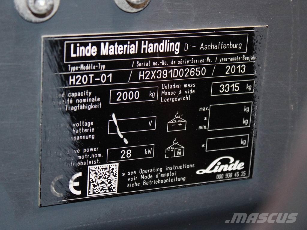 Linde H 20 T-01 391 Περονοφόρα ανυψωτικά κλαρκ με φυσικό αέριο LPG