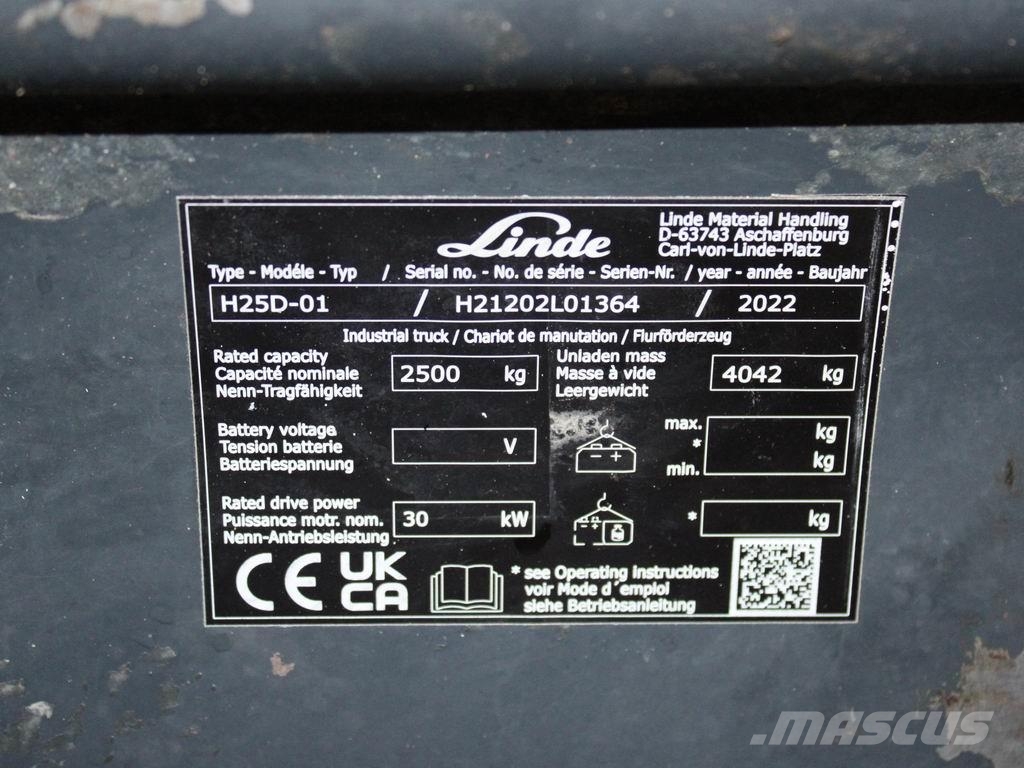 Linde H 25 D-01 1202 Dízel targoncák