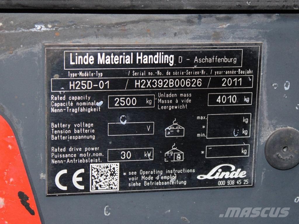 Linde H 25 D-01 392 Дизельні навантажувачі