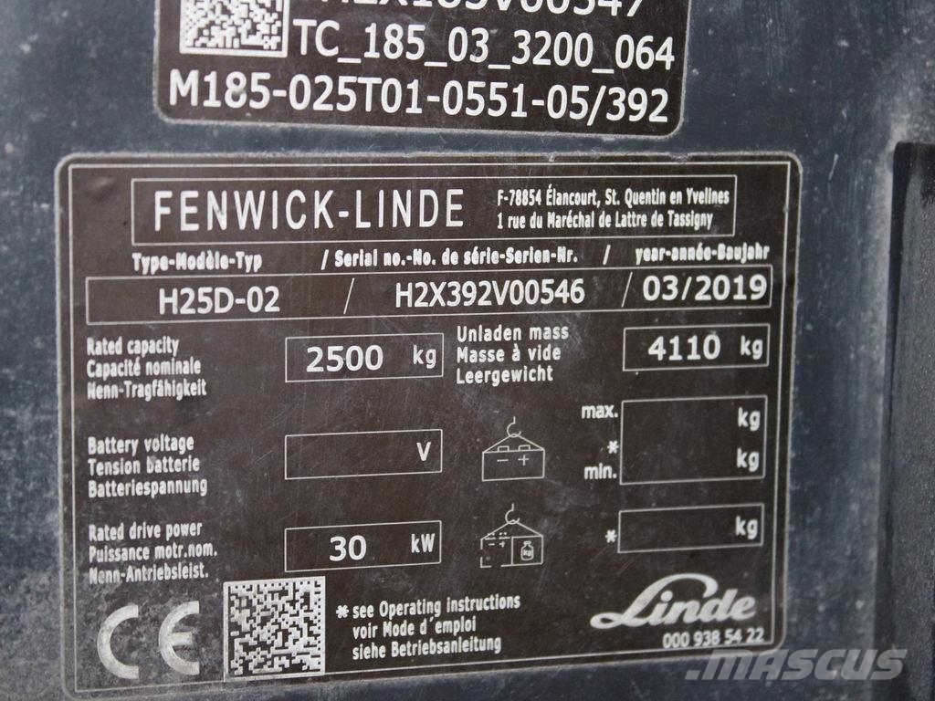 Linde H 25 D-02 392 Dízel targoncák