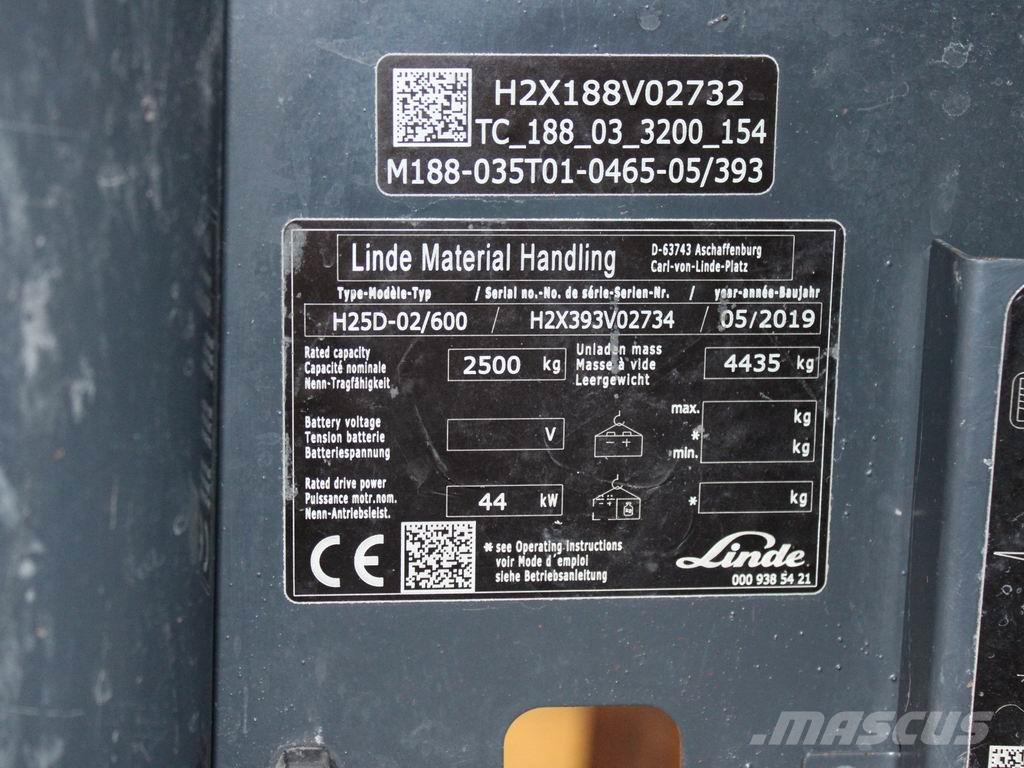 Linde H 25 D-02 393 Diesel heftrucks