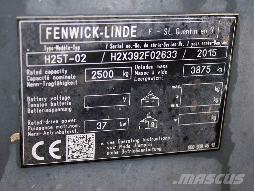 Linde H 25 T-02 392 LPG forklifts