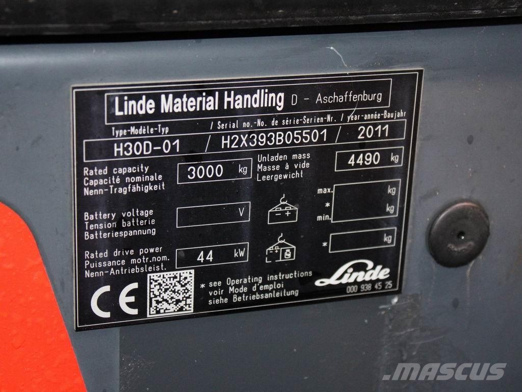 Linde H 30 D-01 393 Дизельні навантажувачі