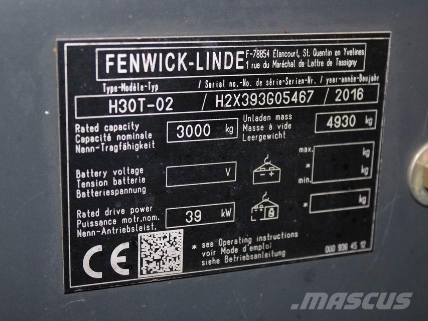 Linde H 30 T-02 393 شاحنات LPG