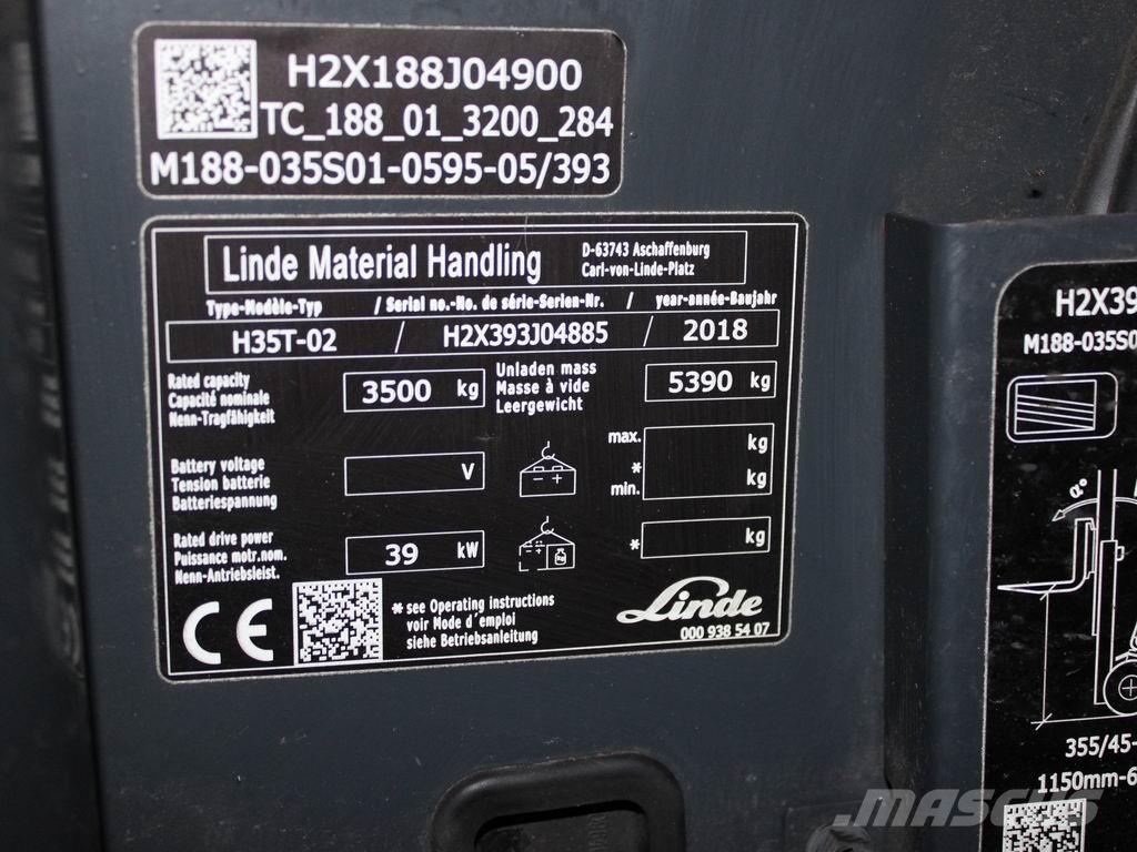 Linde H 35 T-02 393 GETR LPG (dujiniai) krautuvai