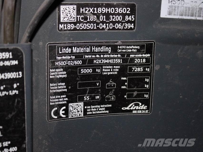 Linde H 50 D-02/600 394 شاحنات الديزل