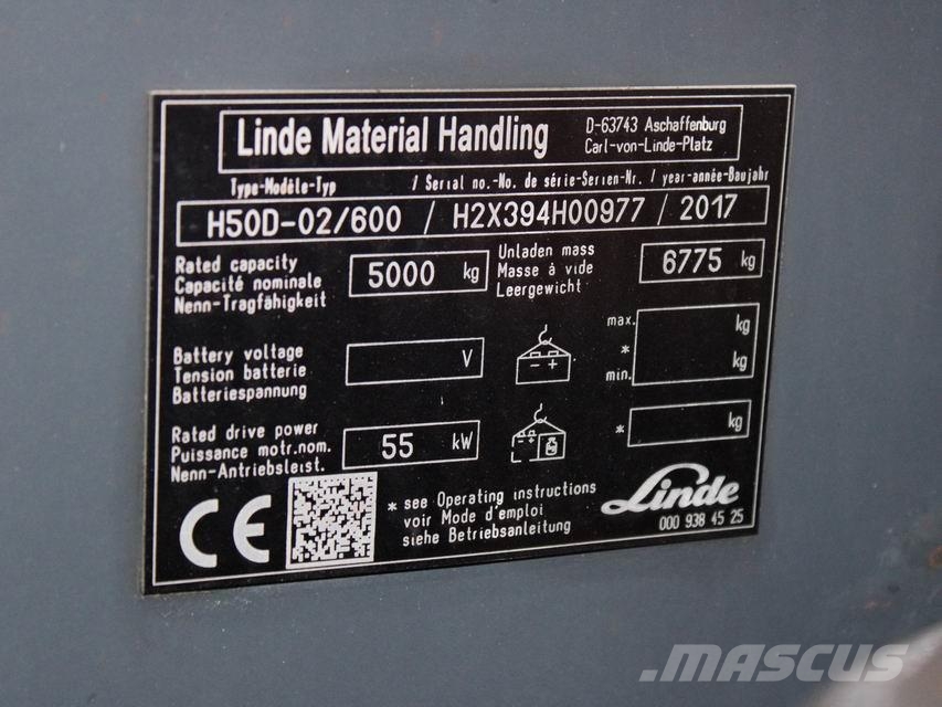 Linde H 50 D-02/600 394 شاحنات الديزل