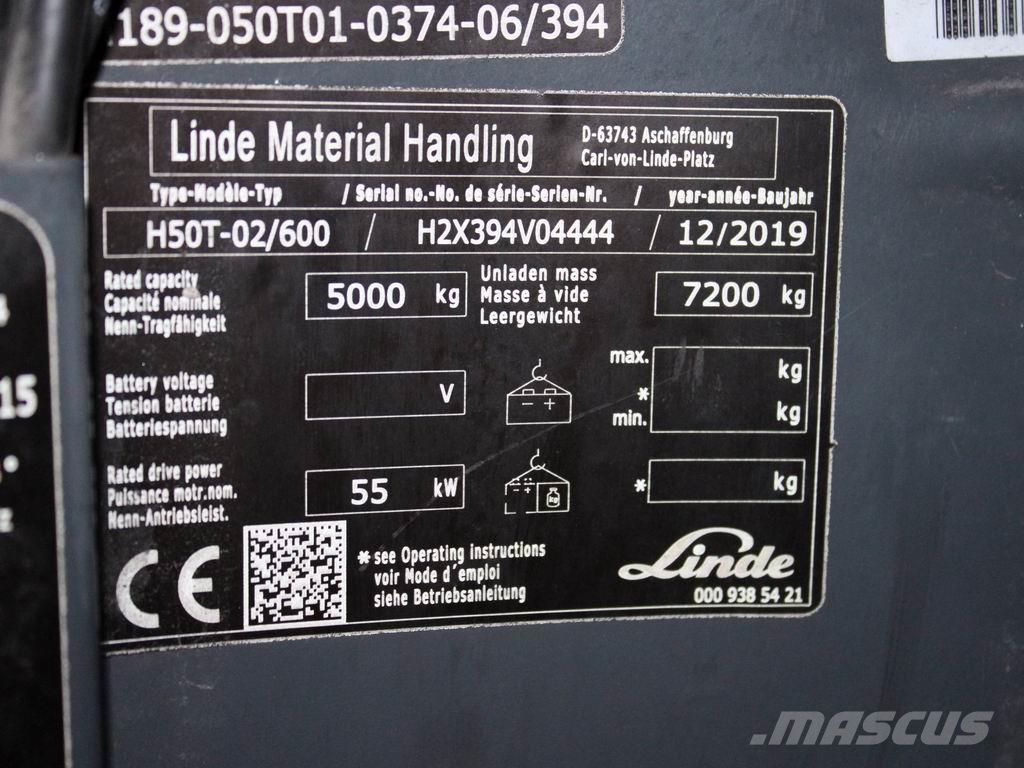 Linde H 50 T-02/600 394 Chariots GPL
