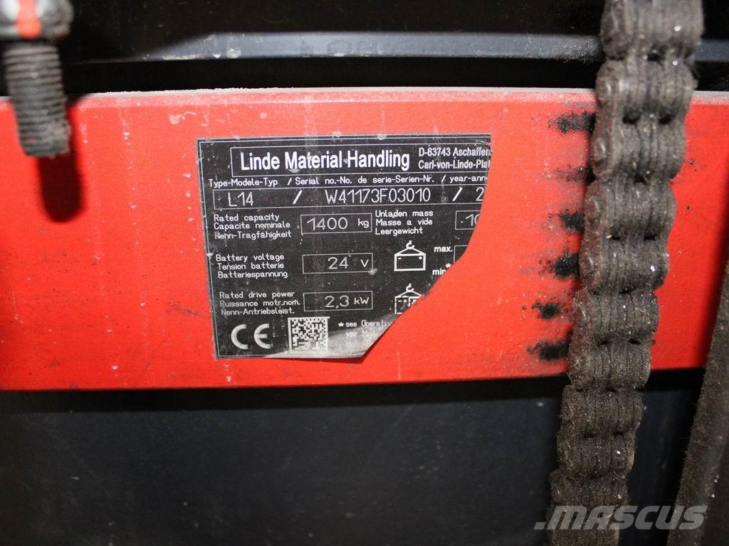 Linde L 14 1173 Ročni električni viličar