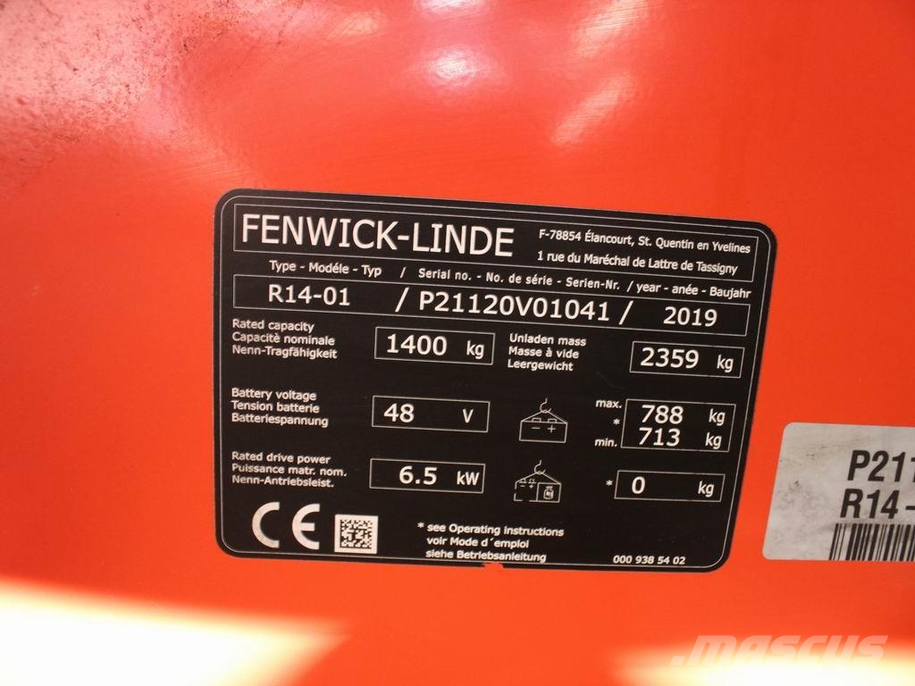 Linde R 14-01 1120 Viljuškari sa pomičnim stupom
