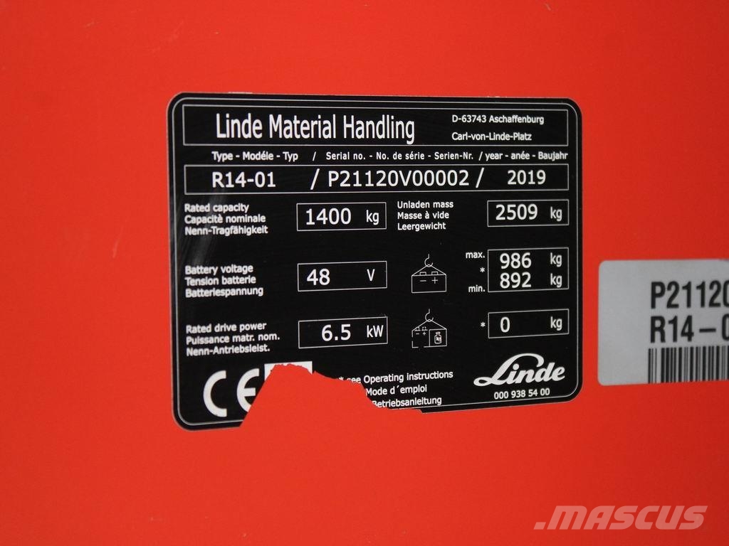 Linde R 14-01 1120 Viljuškari sa pomičnim stupom