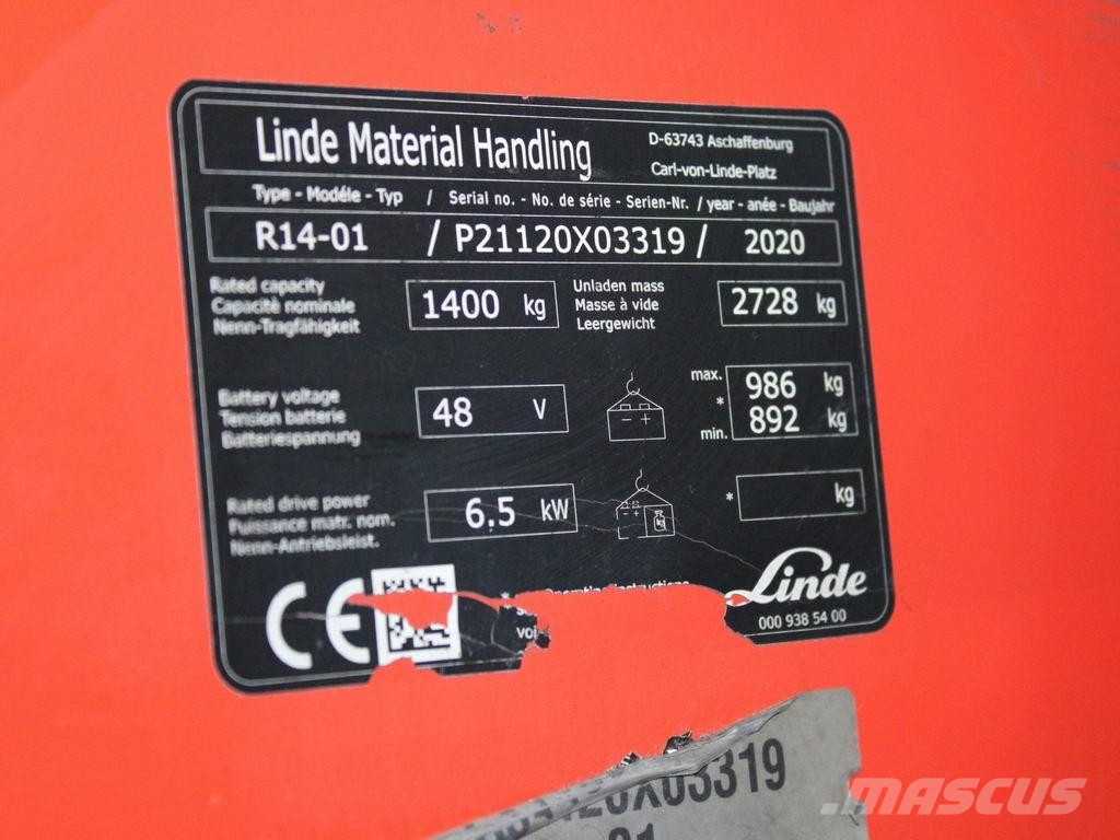 Linde R 14-01 1120 Viljuškari sa pomičnim stupom