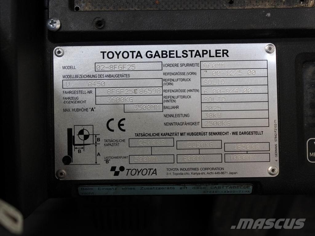 Toyota 02-8 FGF 25 LPG'li forkliftler