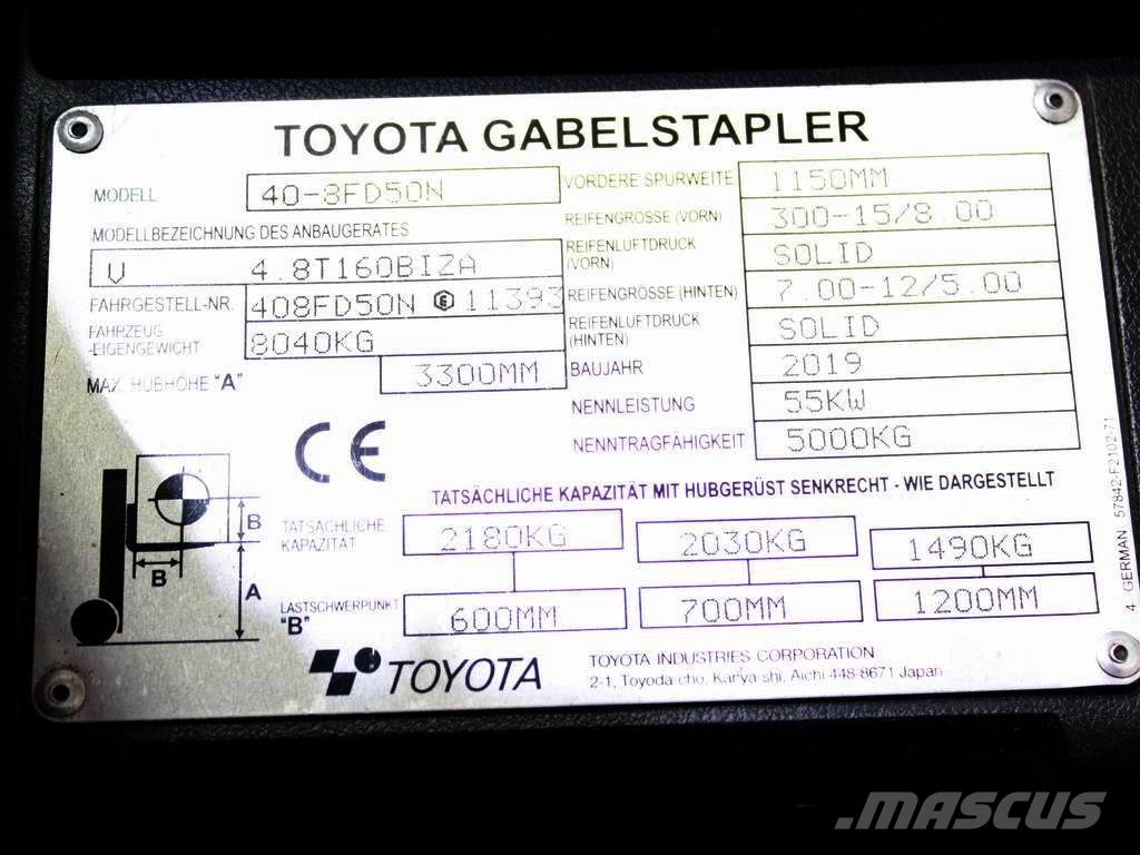 Toyota 40-8 FD 50 N Dízel targoncák