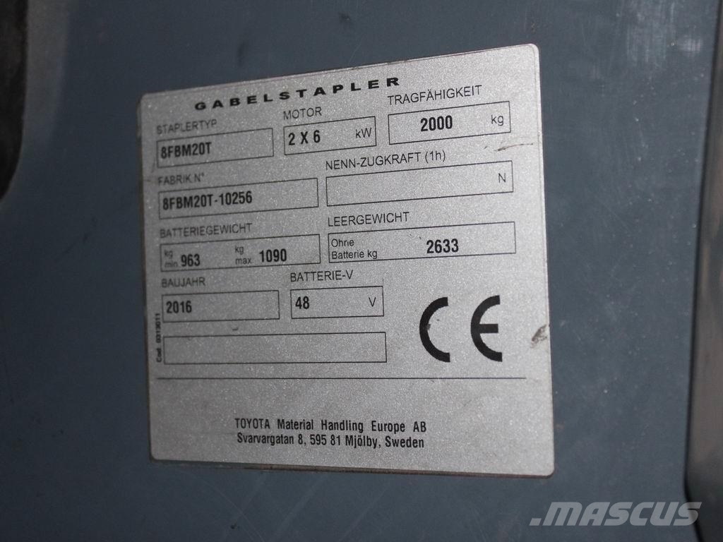 Toyota 8 FBM 20 T 电动叉车