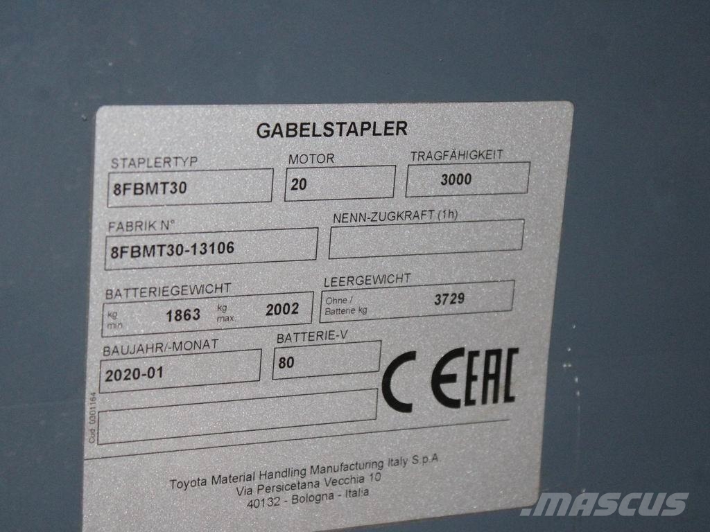 Toyota 8 FBMT 30 Elektro Stapler