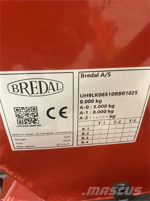 Bredal K 65 m.bremser og overbygning Kombibremser Rasturači mineralnog đubriva