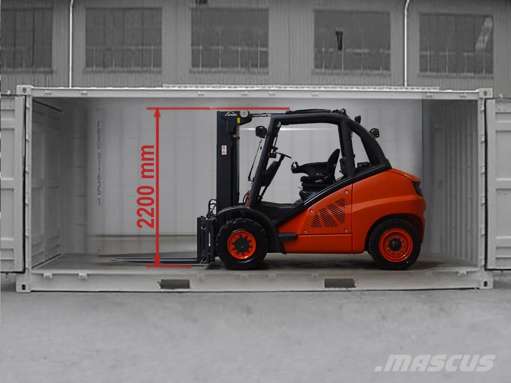 Linde H50D-02 -Container-Indoor-Stapler -TRIPLEX Diesel forklifts