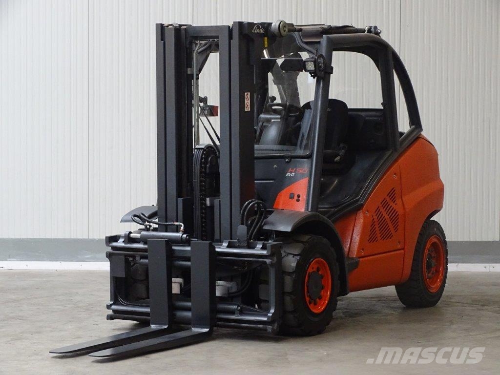 Linde H50D-02 -Container-Indoor-Stapler -TRIPLEX Diesel forklifts