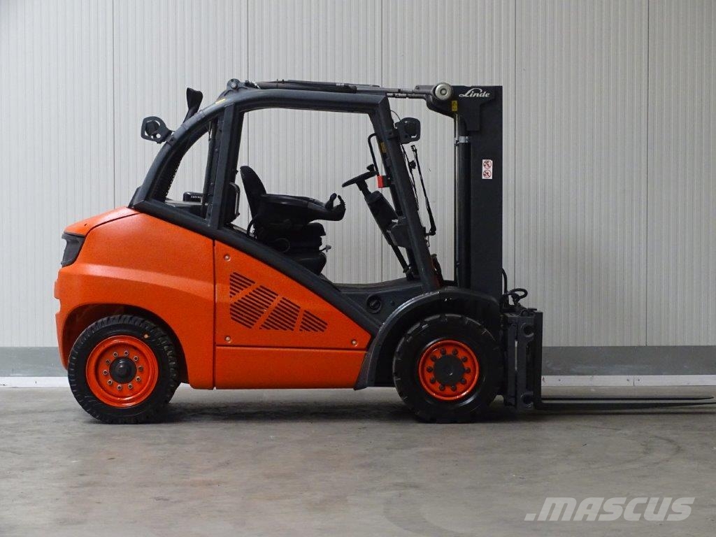 Linde H50D-02 -Container-Indoor-Stapler -TRIPLEX Diesel forklifts
