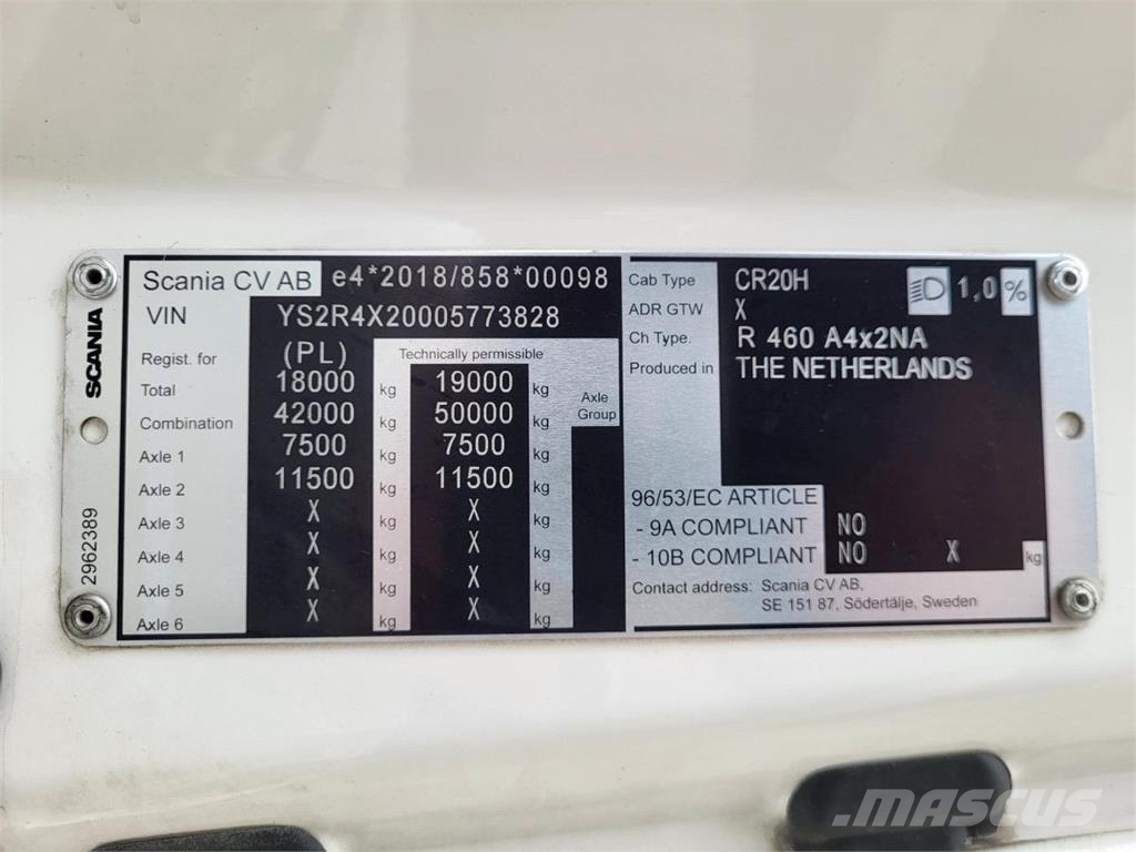 Scania R 460 A4x2NA Standard Sattelzugmaschinen