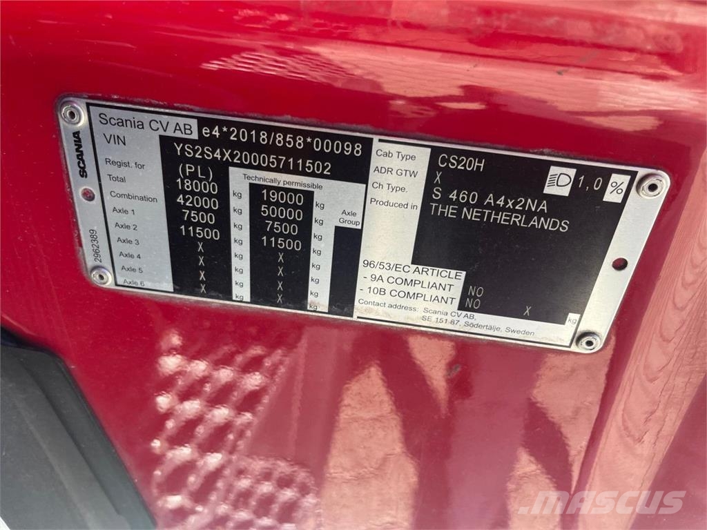 Scania S 460 A4x2NA SMART 2 Solary 4 podzuki tył Седельные тягачи