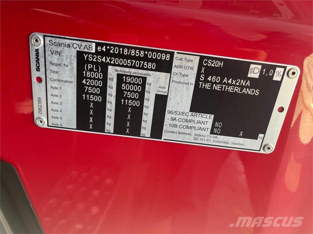 Scania S 460 A4x2NA Tachograf SMART 2 Klimatyzacja 4 podu Τράκτορες