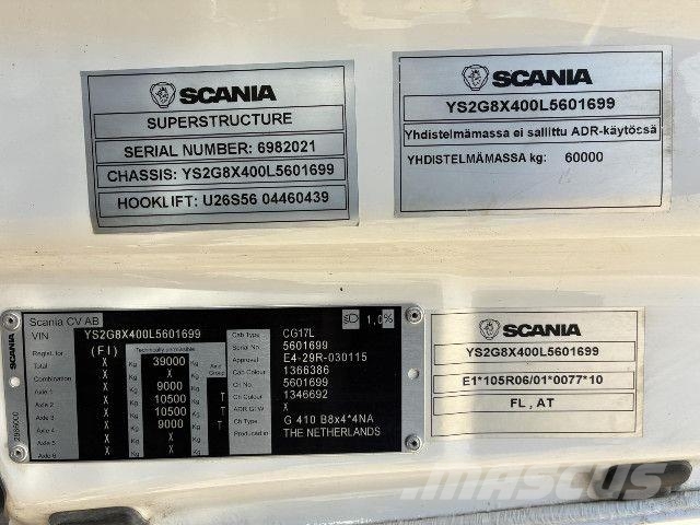 Scania G 410 B8x4*4NA + Hiab X-Hipro 192 E 4 CNG / CBG Muut kuorma-autot
