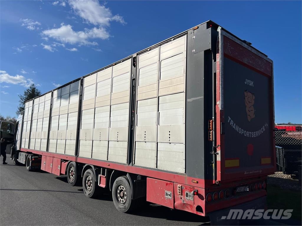 Fliegl SDS 400 13,6 mtr - 3 dæk 97m3 نصف مقطورات لنقل الحيوانات