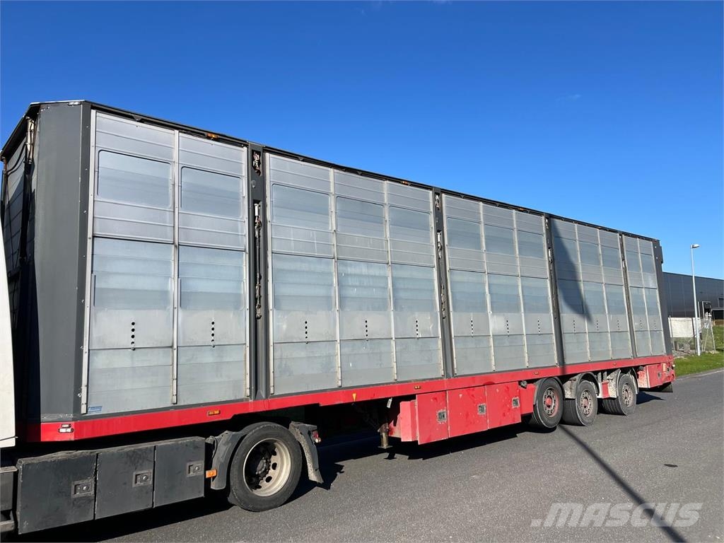 Fliegl SDS 400 13,6 mtr - 3 dæk 97m3 نصف مقطورات لنقل الحيوانات