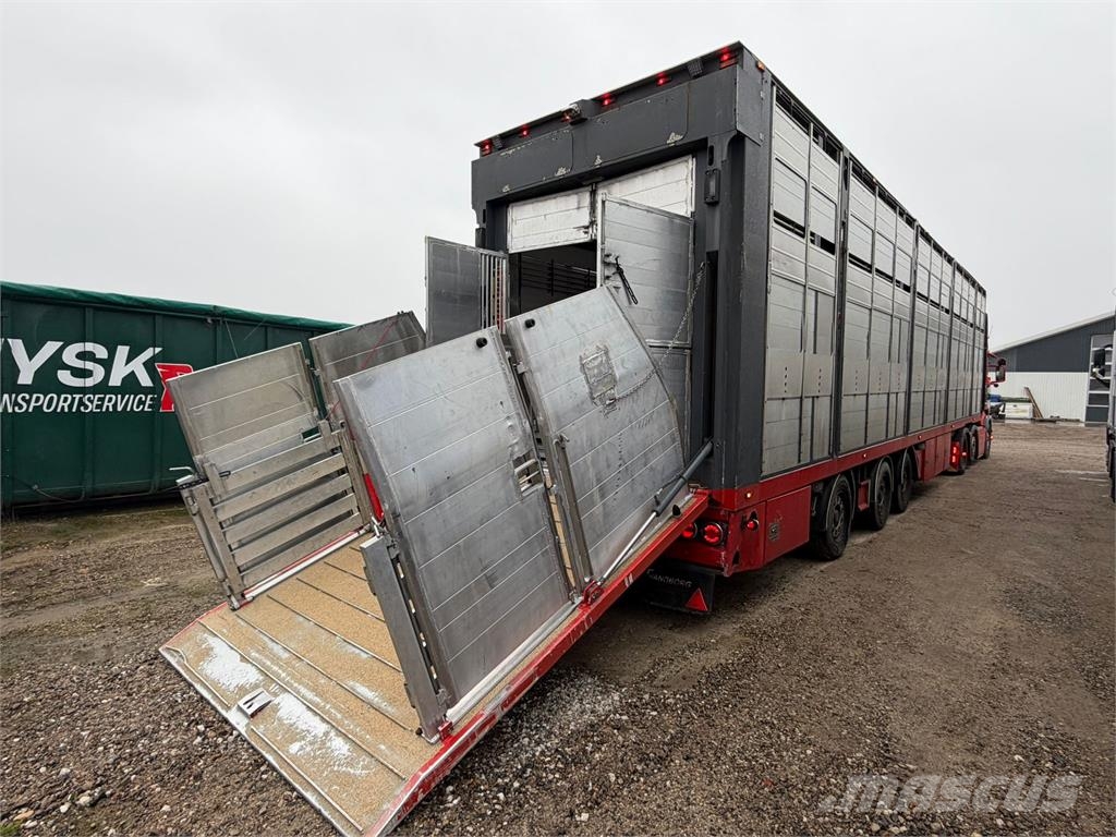 Fliegl SDS 400 13,6 mtr - 3 dæk 97m3 نصف مقطورات لنقل الحيوانات