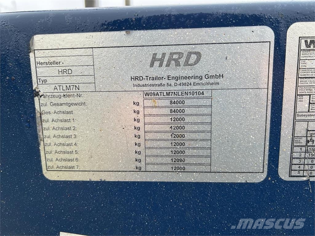 HRD 7 akslet - 84 ton blokvogn med ramper Plataformas bajas