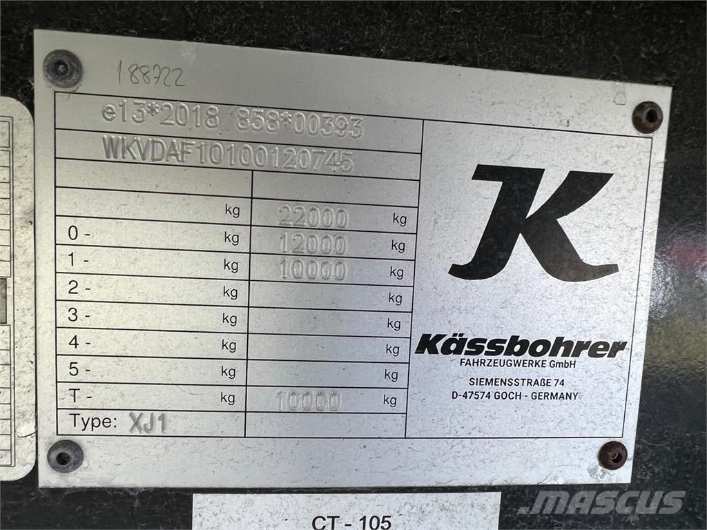 Kässbohrer 11 mtr boks 27 pallers - 2500 kg lift Semirremolques urbanos