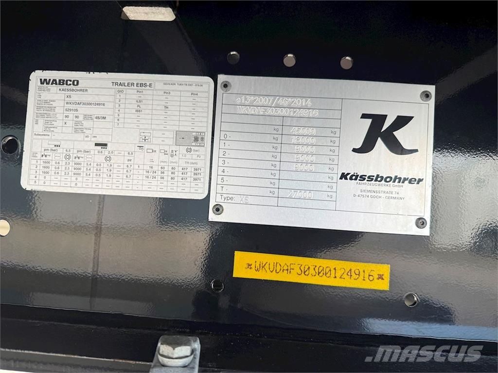 Kässbohrer 13,6 mtr - truck beslag - hæve-skyde tag - drejbar Curtainsiderauflieger