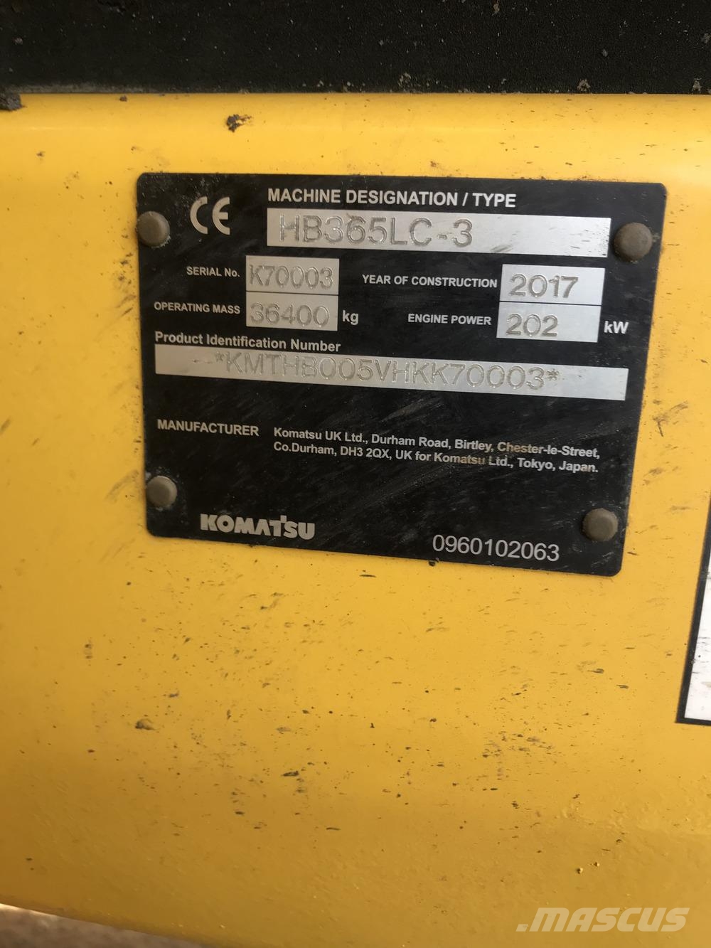 Komatsu HB365LC-3 Ďalšie komponenty