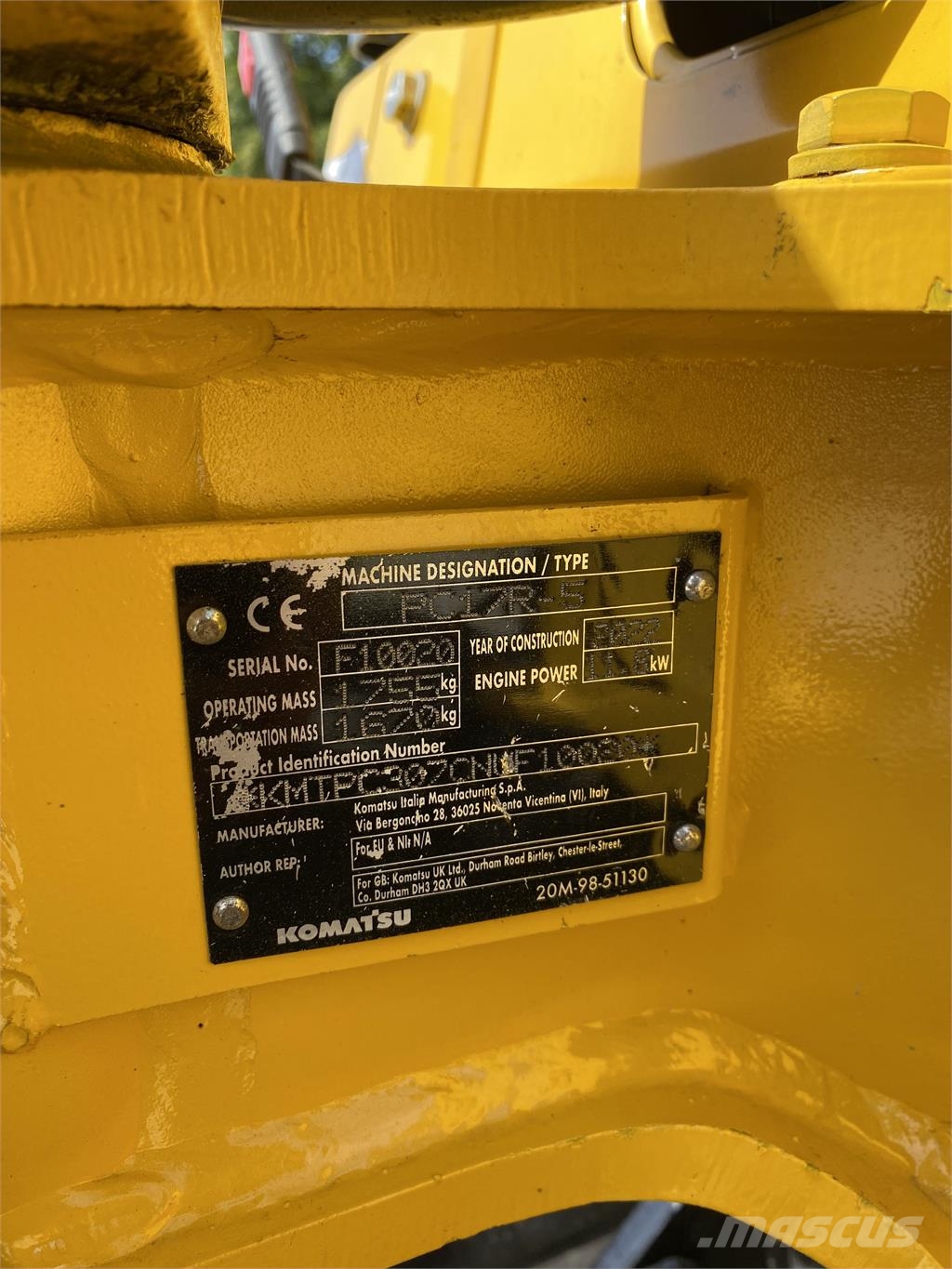 Komatsu PC17R-5 Otros componentes