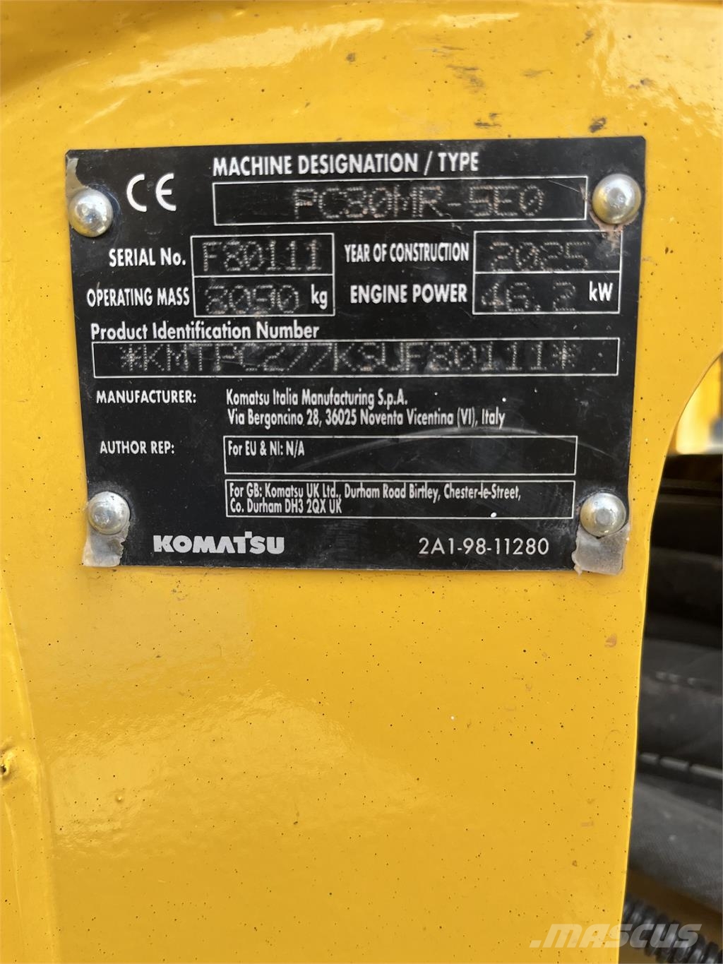 Komatsu PC80MR-5E0 Otros componentes