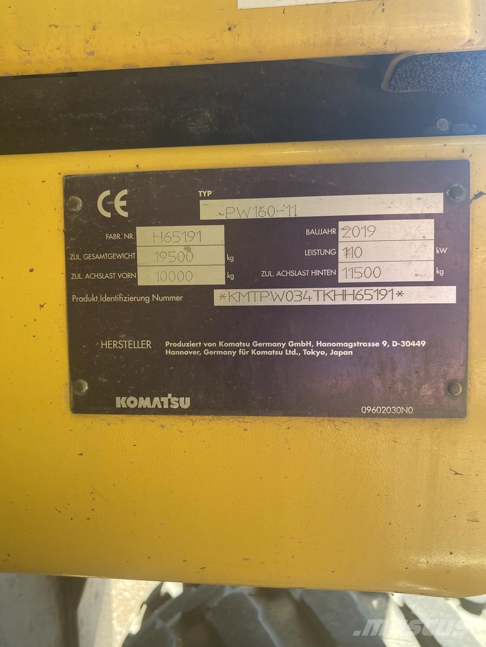 Komatsu PW160-11 Ďalšie komponenty