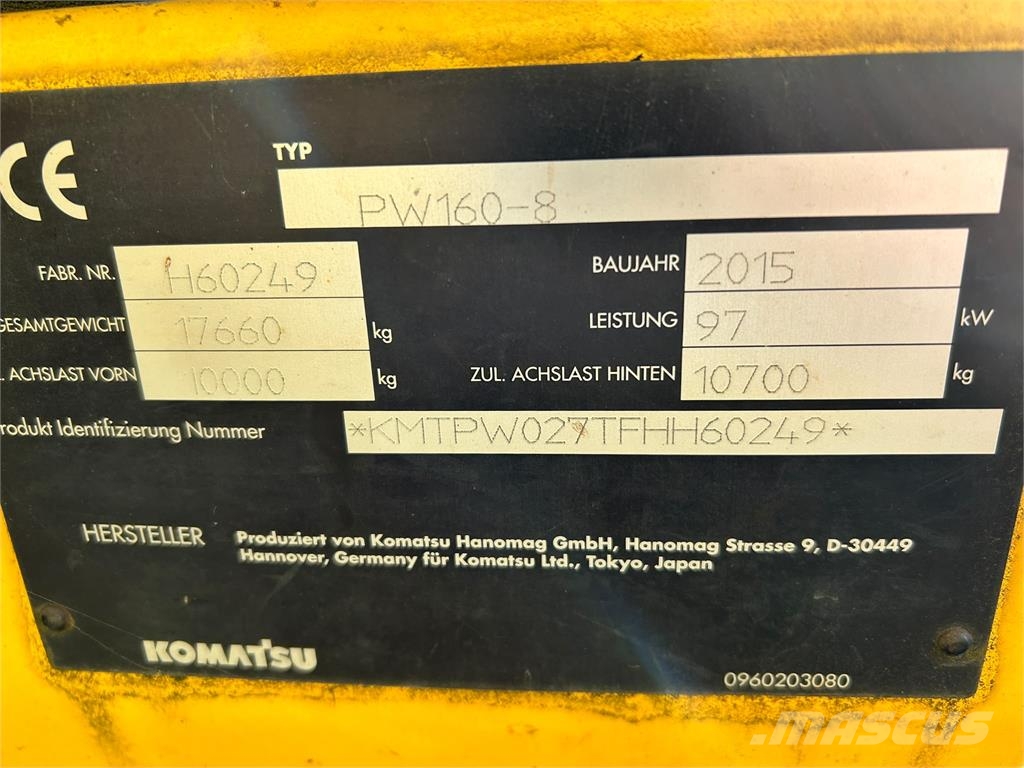 Komatsu PW160-8 Other components