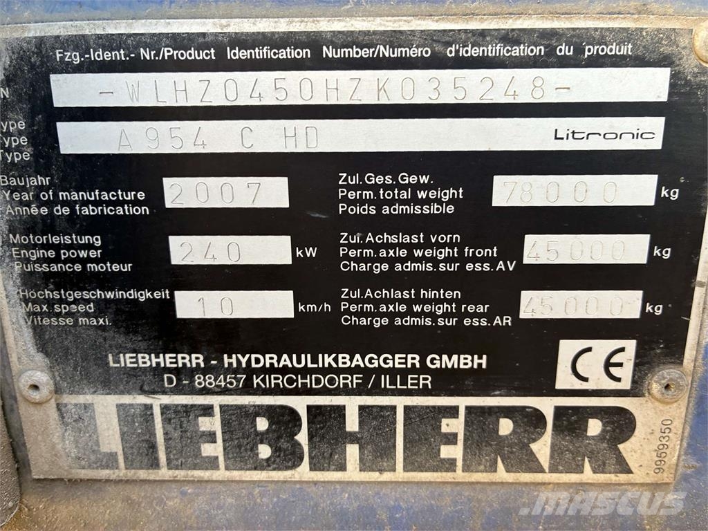 Liebherr A954C LI Andere Zubehörteile