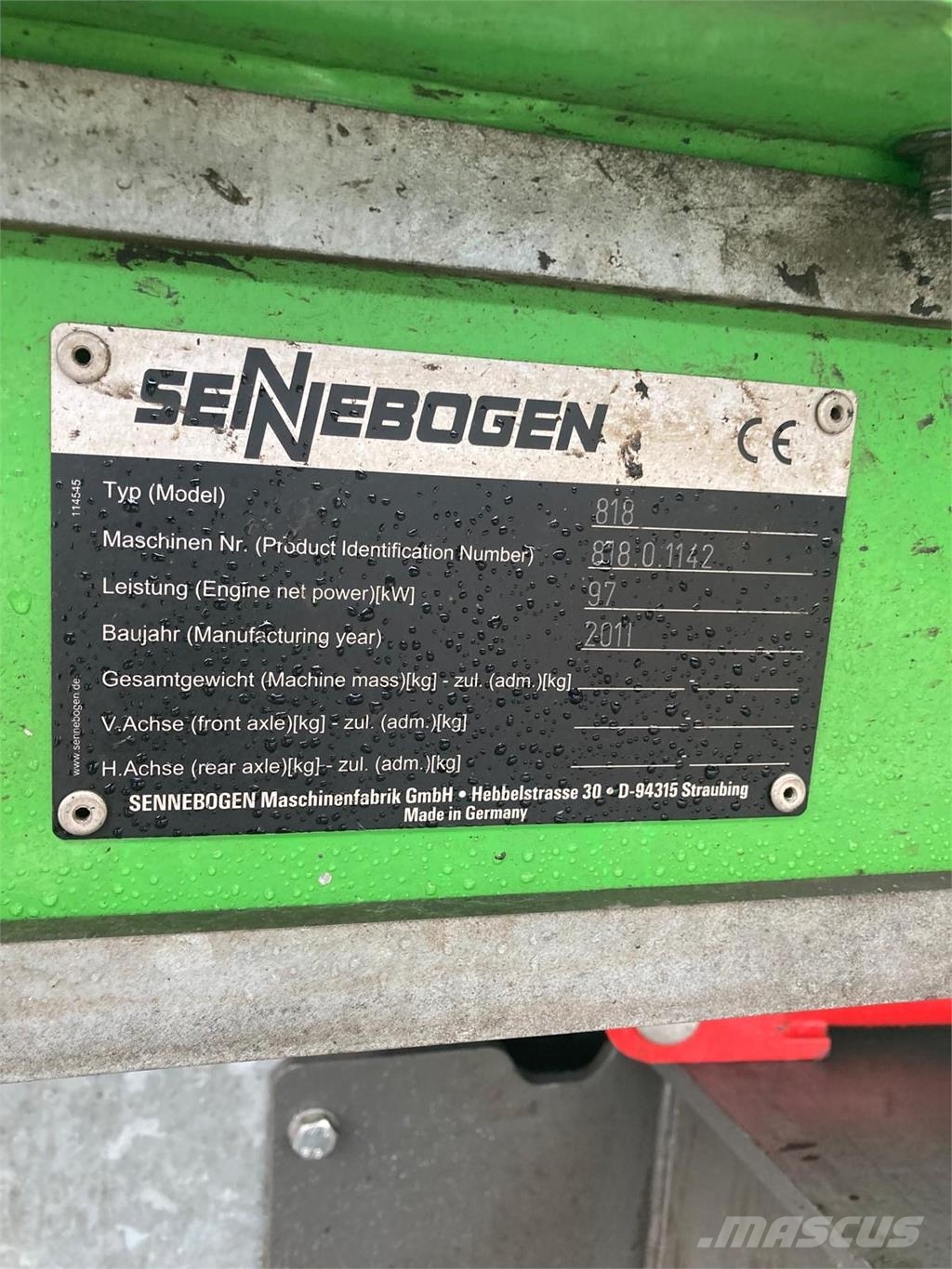 Sennebogen 818M 기타 부품