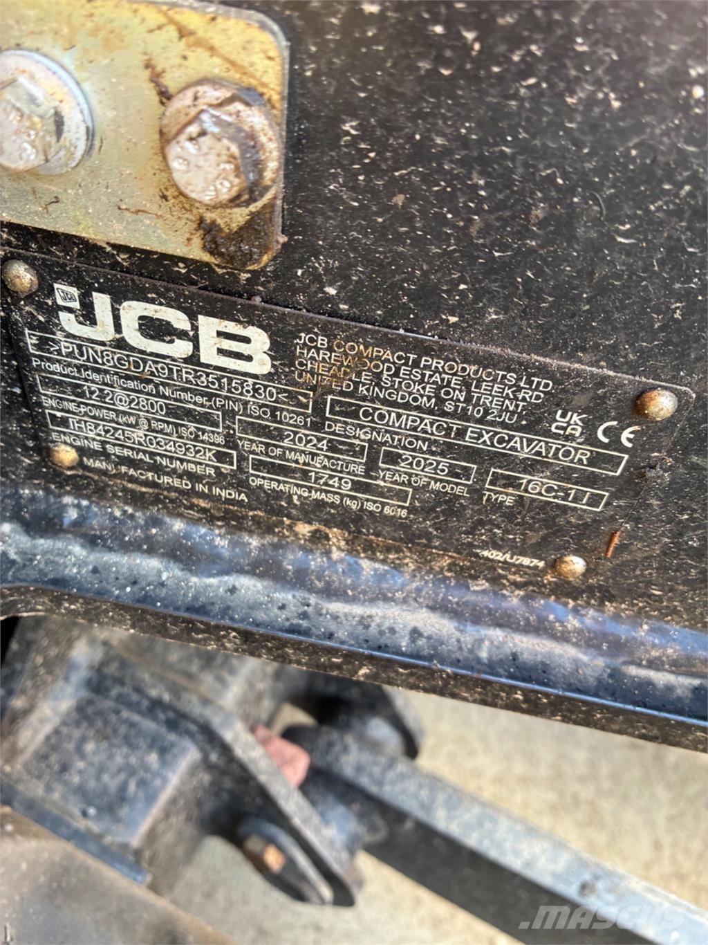 JCB 16C-1 PRO Mini ekskavatörler, 7 tona dek