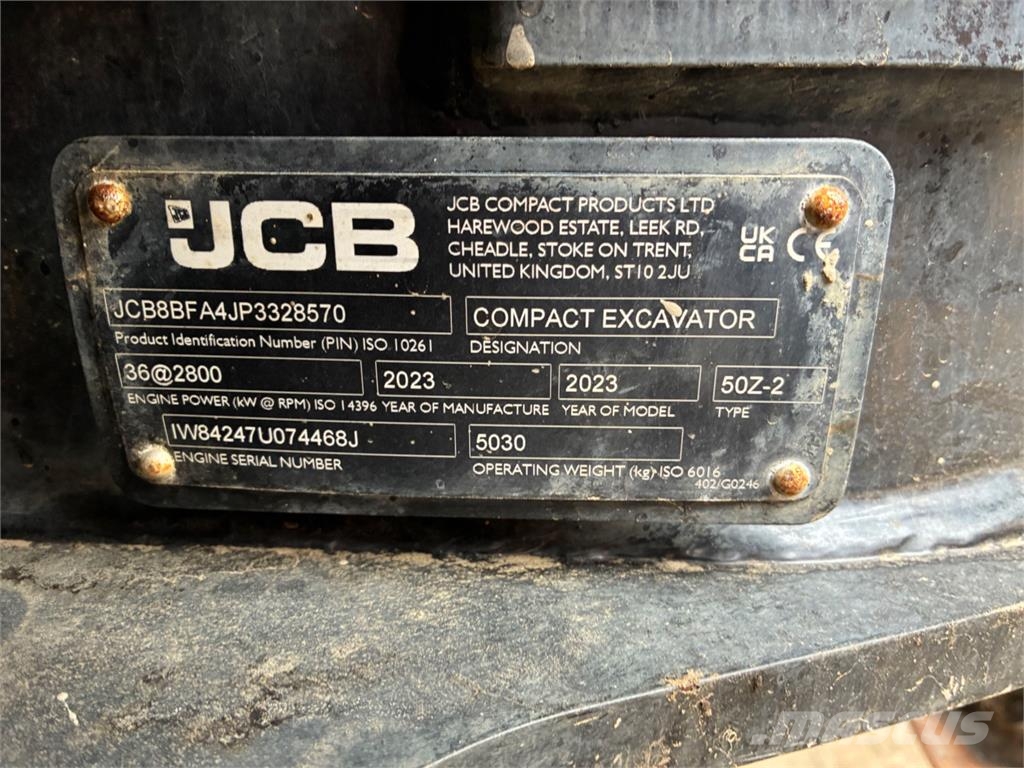 JCB 50Z-2 Mini rýpadlá < 7t